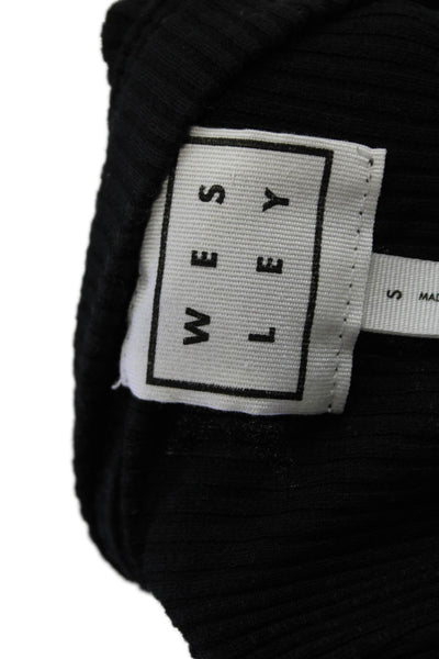 Wesley Womens Ribbed Sleeveless Pullover Tank Top Black Size Small