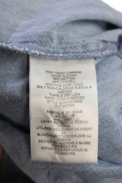 Soft Joie Womens Chambray Button Down Jumpsuit Blue Cotton Size Extra Small