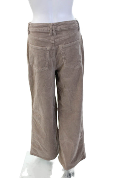Good American Womens High Rise Wide Leg Corduroy Jeans Brown Size 28