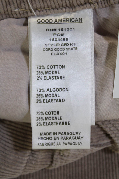 Good American Womens High Rise Wide Leg Corduroy Jeans Brown Size 28