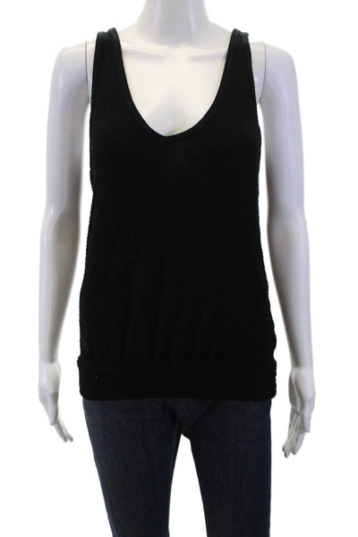 Anthropologie Womens V-Neck Tank Top Black Size S