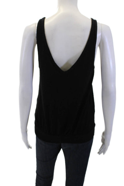 Anthropologie Womens V-Neck Tank Top Black Size S