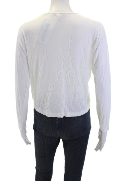 Vince Womens V-Neck Stretch Blouse White Size S