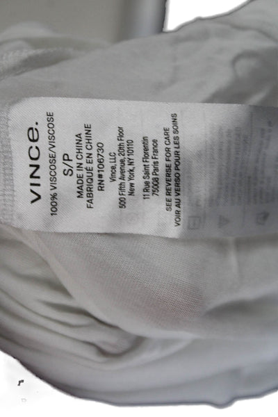 Vince Womens V-Neck Stretch Blouse White Size S