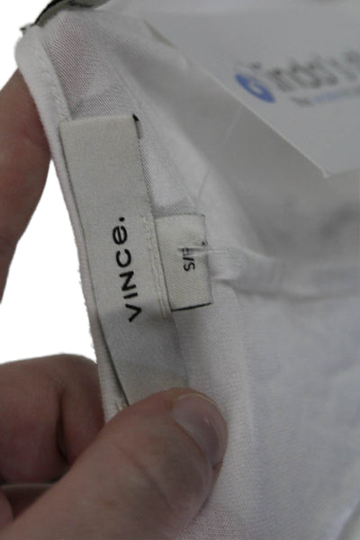 Vince Womens Stretch Blouse White Size S