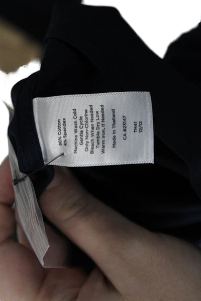 Talbots Womens Cotton Collared Sleeveless Button Front Blouse Blue Size 6