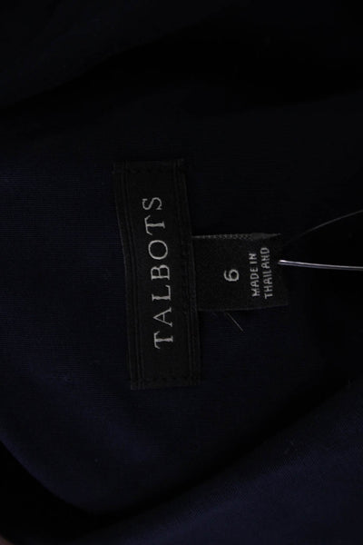 Talbots Womens Cotton Collared Sleeveless Button Front Blouse Blue Size 6