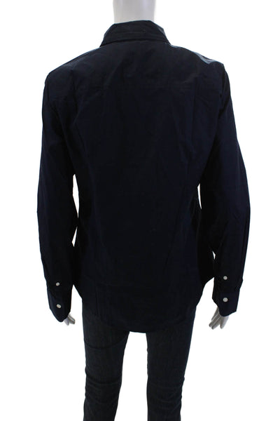 J Crew Womens Cotton Collared Long Sleeve Button Down Shirt Blue Size M