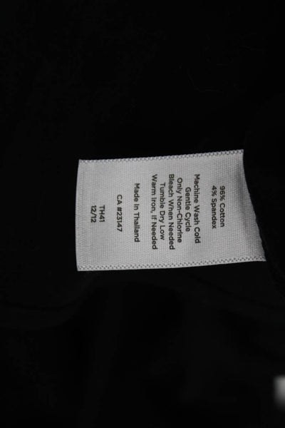 Talbots Womens Cotton Collared Sleeveless Button Front Top Black Size 8
