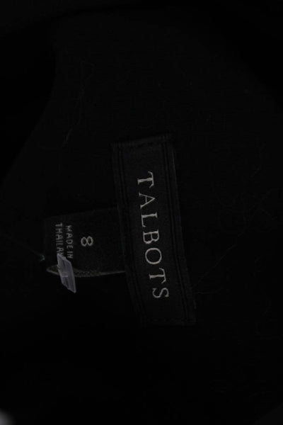 Talbots Womens Cotton Collared Sleeveless Button Front Top Black Size 8