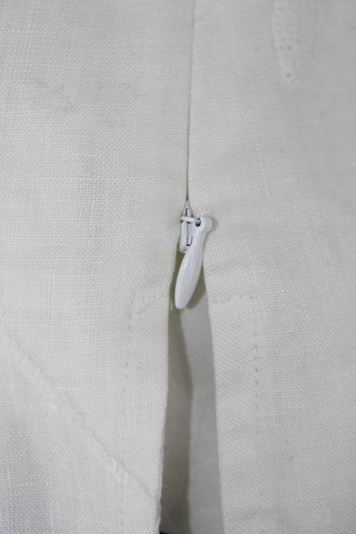 Talbots Womens Cotton Sleeveless Sequined Palm Detail Blouse White Size 6