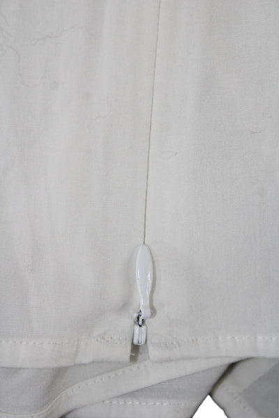 Talbots Womens Cotton Collared Pleated Detail Sleeveless Blouse White Size 8