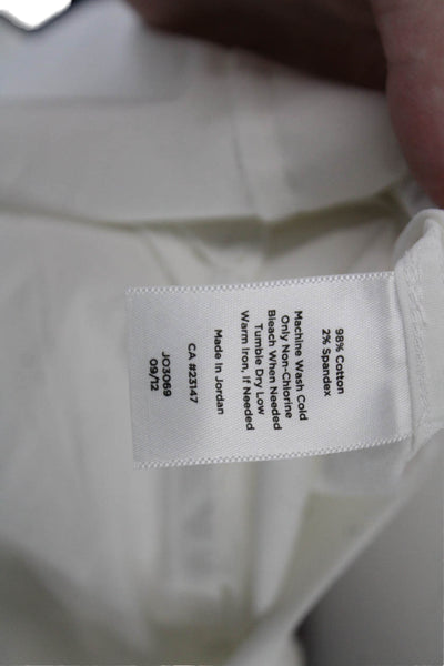 Talbots Womens Cotton Collared Pleated Detail Sleeveless Blouse White Size 8