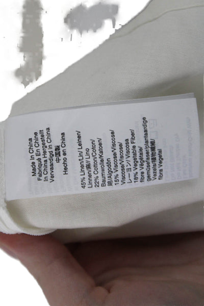Universal Standard X J Crew Womens Linen Cap Sleeve Blouse White Size M