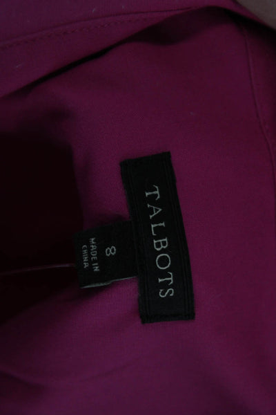 Talbots Womens Cotton Collared Button Front Tank Top Blouse Pink Size 8
