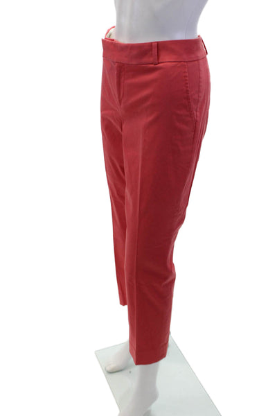 Banana Republic Womens Cotton Tapered Leg Flat Front Pants Pink Size 4