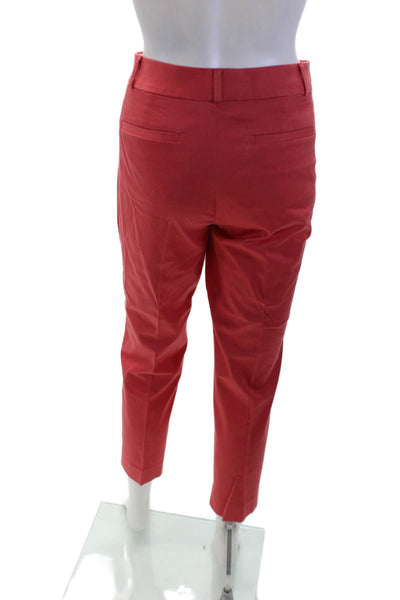 Banana Republic Womens Cotton Tapered Leg Flat Front Pants Pink Size 4