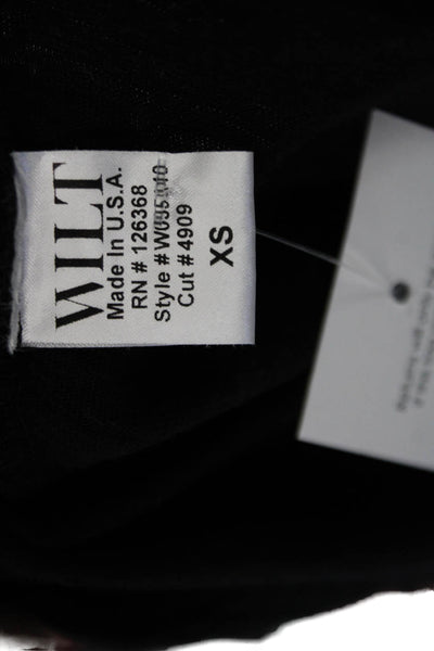 Wilt Womens Half Button Down Long Sleeves Shirt Black Size Extra Small