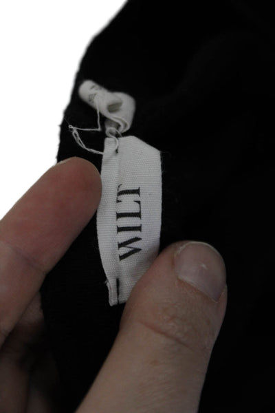 Wilt Womens Half Button Down Long Sleeves Shirt Black Size Extra Small