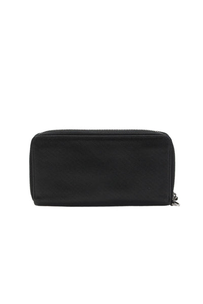 Dunhill Mens Leather Full Zip Wallet Black