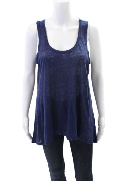 philosophy Women's Scoop Sleeveless Basic Tank Top Navy Blue Size M