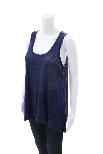 philosophy Women's Scoop Sleeveless Basic Tank Top Navy Blue Size M