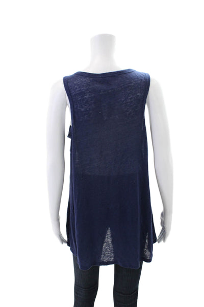 philosophy Women's Scoop Sleeveless Basic Tank Top Navy Blue Size M