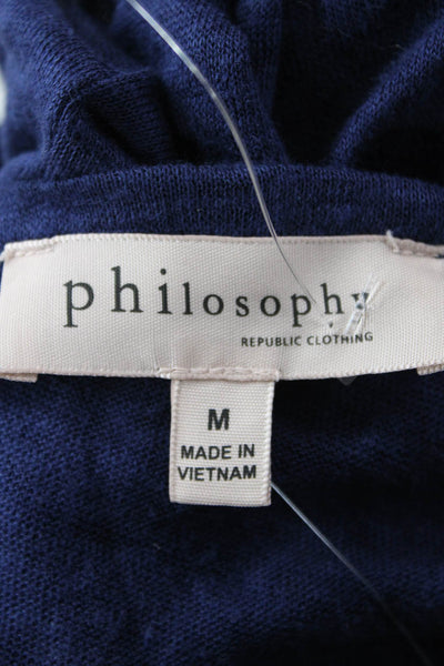 philosophy Women's Scoop Sleeveless Basic Tank Top Navy Blue Size M