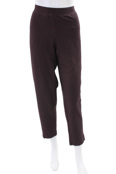 Eileen Fisher Women's Pull-On Straight Leg Dress Pants Burgundy Size L
