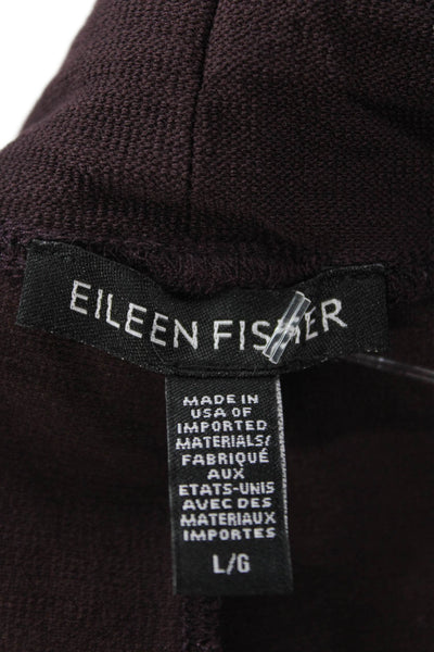 Eileen Fisher Women's Pull-On Straight Leg Dress Pants Burgundy Size L