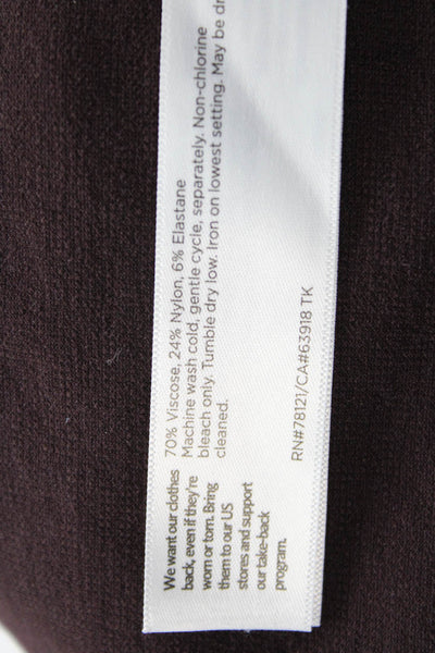 Eileen Fisher Women's Pull-On Straight Leg Dress Pants Burgundy Size L