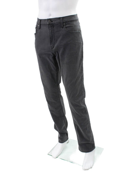 Paige Mens Cotton Straight Leg Denim Jeans Faded Black Size 36