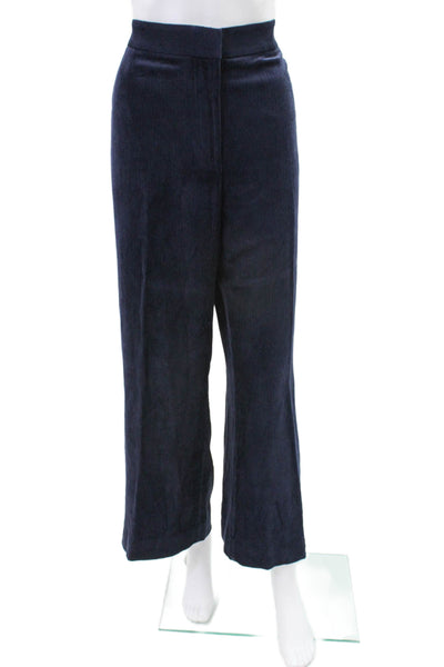 Kobi Halperin Womens Corduroy Straight Leg Zip Fly Pants Navy Blue Size 16
