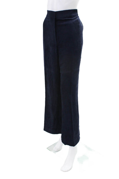 Kobi Halperin Womens Corduroy Straight Leg Zip Fly Pants Navy Blue Size 16