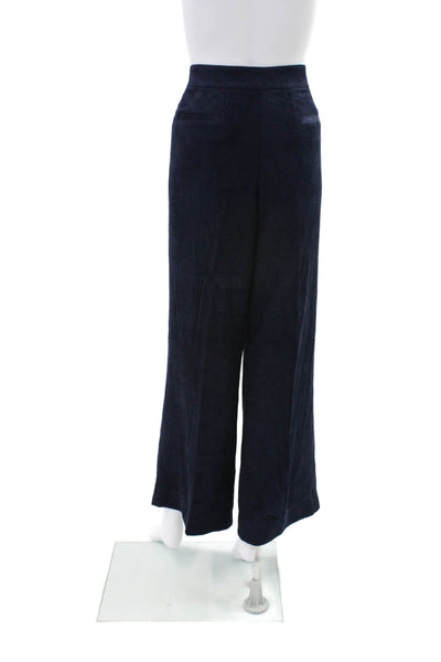 Kobi Halperin Womens Corduroy Straight Leg Zip Fly Pants Navy Blue Size 16