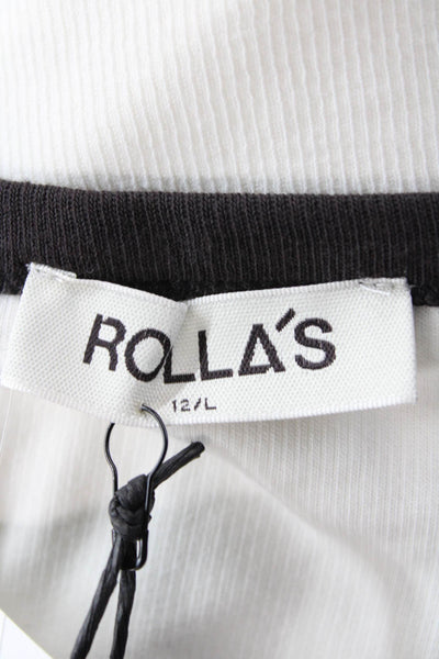 Rolla's Womens Naomi Tank Top - White/Vintage Black Size L