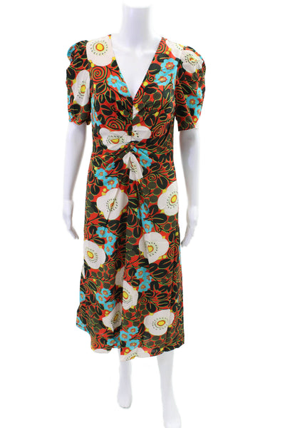RHODE Womens Maci Dress - Scarlet Aura Blossom Grande Size 2
