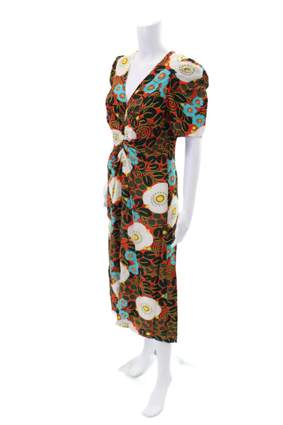 RHODE Womens Maci Dress - Scarlet Aura Blossom Grande Size 2