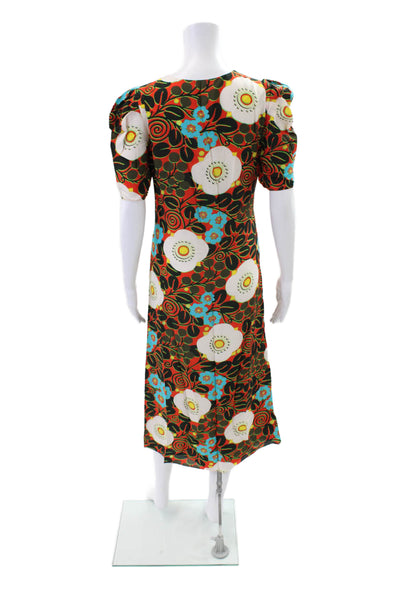 RHODE Womens Maci Dress - Scarlet Aura Blossom Grande Size 2