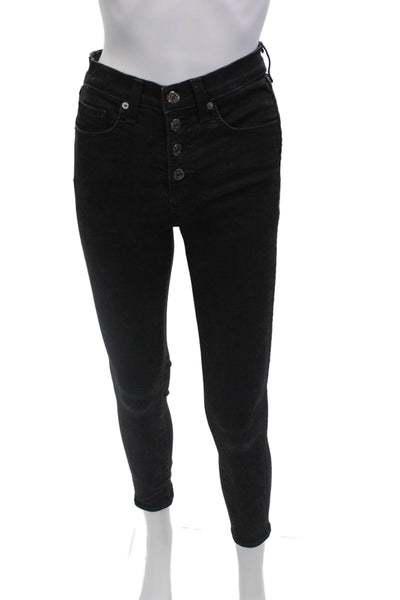 Veronica Beard Jeans Womens Debbie Skinny Leg Jeans Black Cotton Size 26