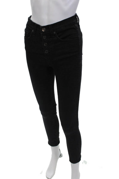 Veronica Beard Jeans Womens Debbie Skinny Leg Jeans Black Cotton Size 26