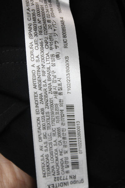 Zara Womens Straight Leg Slim Fit Zip Fly Trouser Pants Black Size S