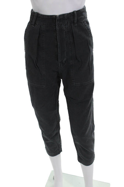 Citizens of Humanity Womens Surplus Relaxed Fit Wide Leg Pants Black Size 25