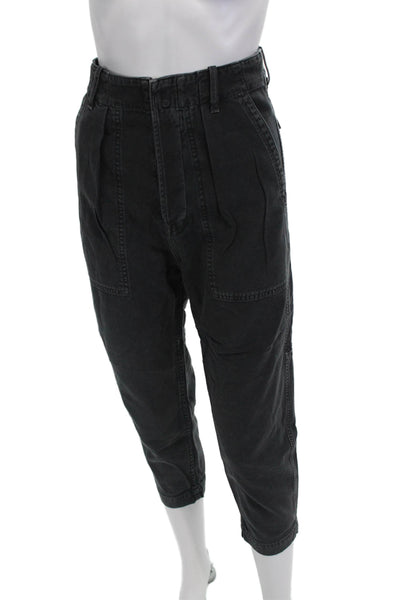 Citizens of Humanity Womens Surplus Relaxed Fit Wide Leg Pants Black Size 25