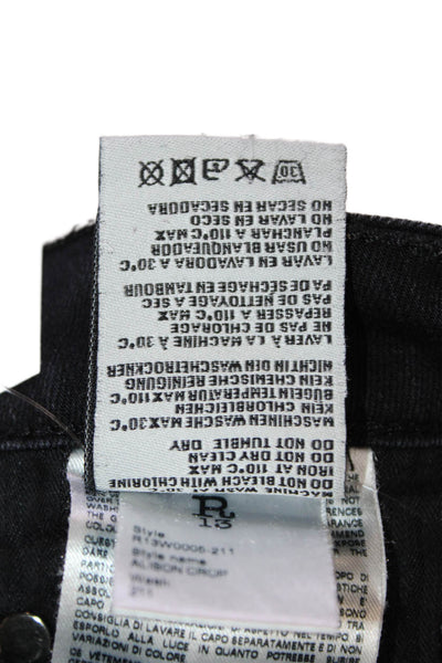 R13 Womens High Rise Distress Skinny Leg Denim Jeans Black Size 28