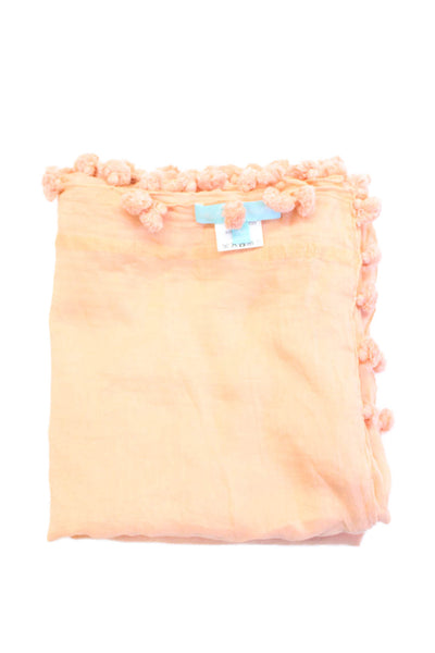 Melissa Odabash Womens Cotton Tassel Detail Scarf Orange Size 70"X36"