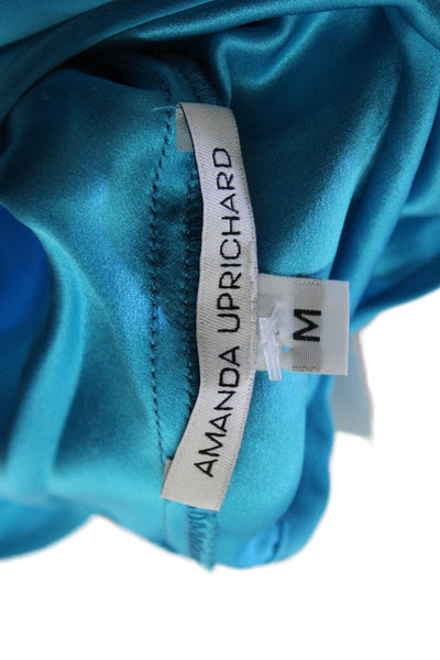 Amanda Uprichard Womens Silk Color Block Sleeveless Dress Blue Size M