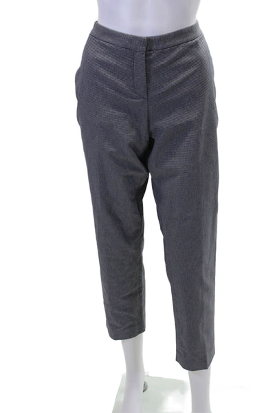 Theory Womens Zip Pleated Straight Leg Dress Pants Gray Size 08