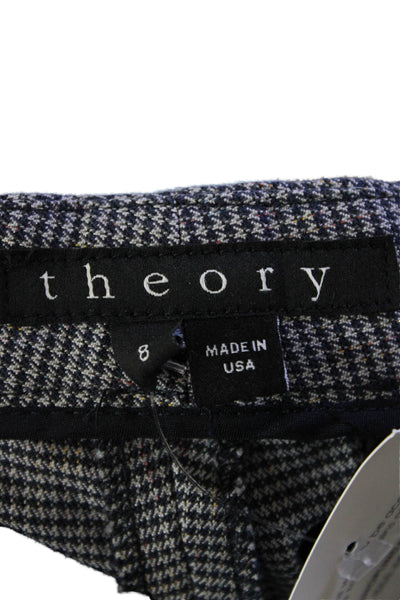 Theory Womens Zip Pleated Straight Leg Dress Pants Gray Size 08