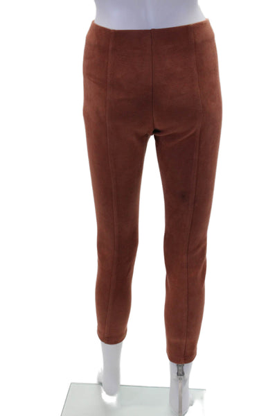 Tahari Womens Textured Slim Leg Tapered Pants Orange Size S